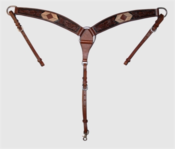 Western Fortøj m. blomster tooling og sildebensindlæg